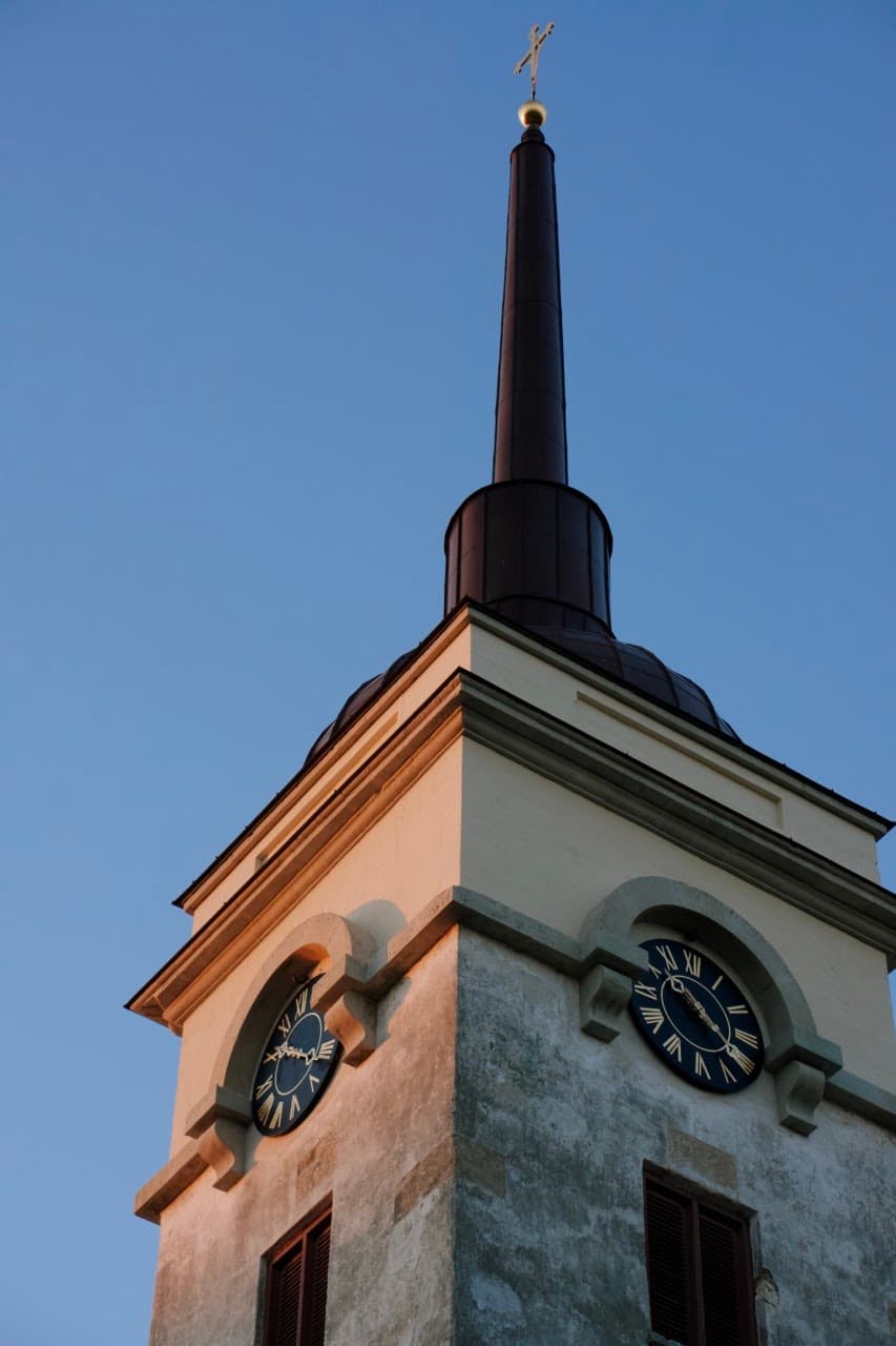 The tower of Laurentiuse church at summer solstice night 2022. The sun is not really set at that night.
