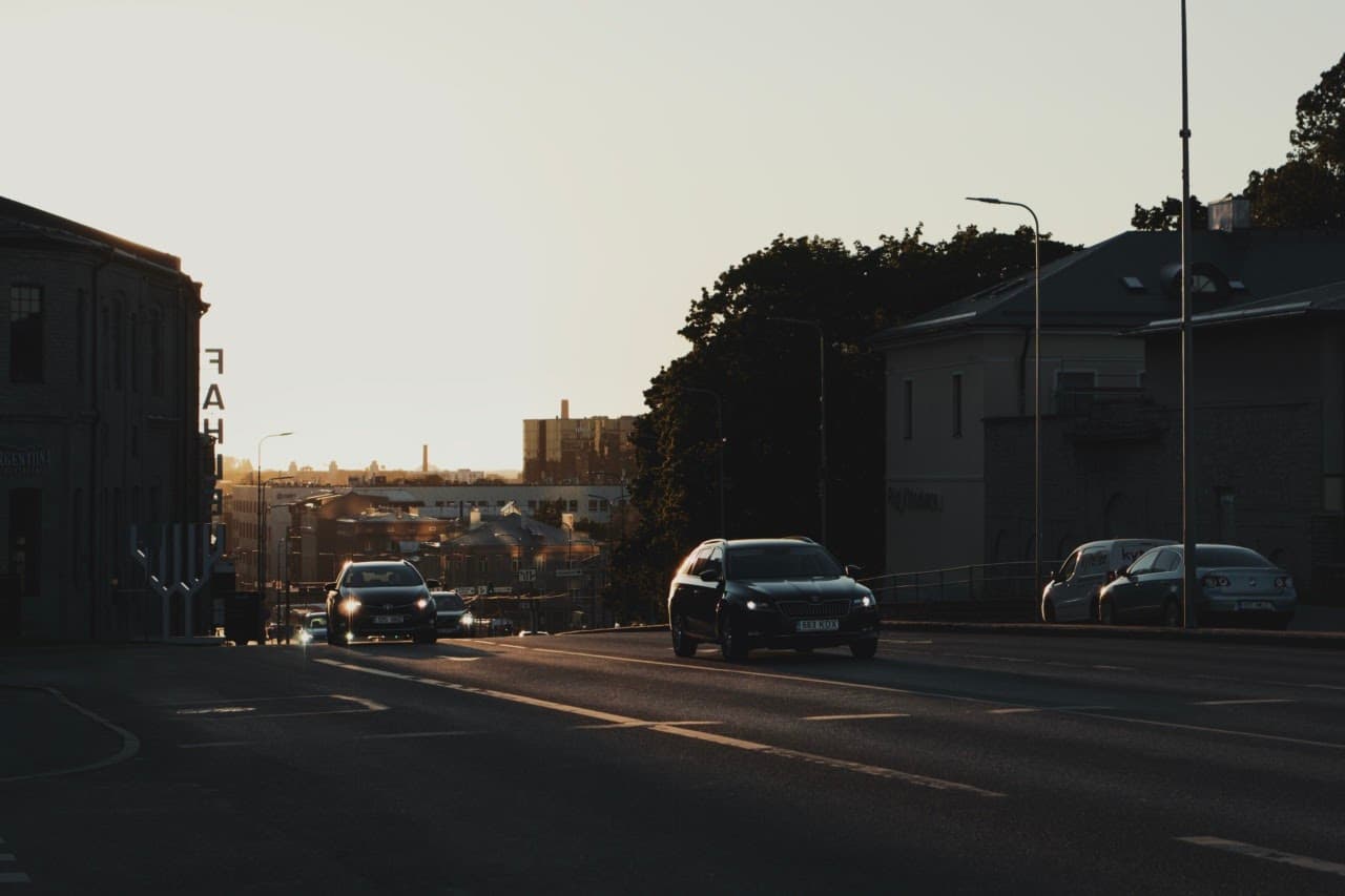 Sunset at 9:56pm near Sikupilli kaubanduskeskus, Tallinn.